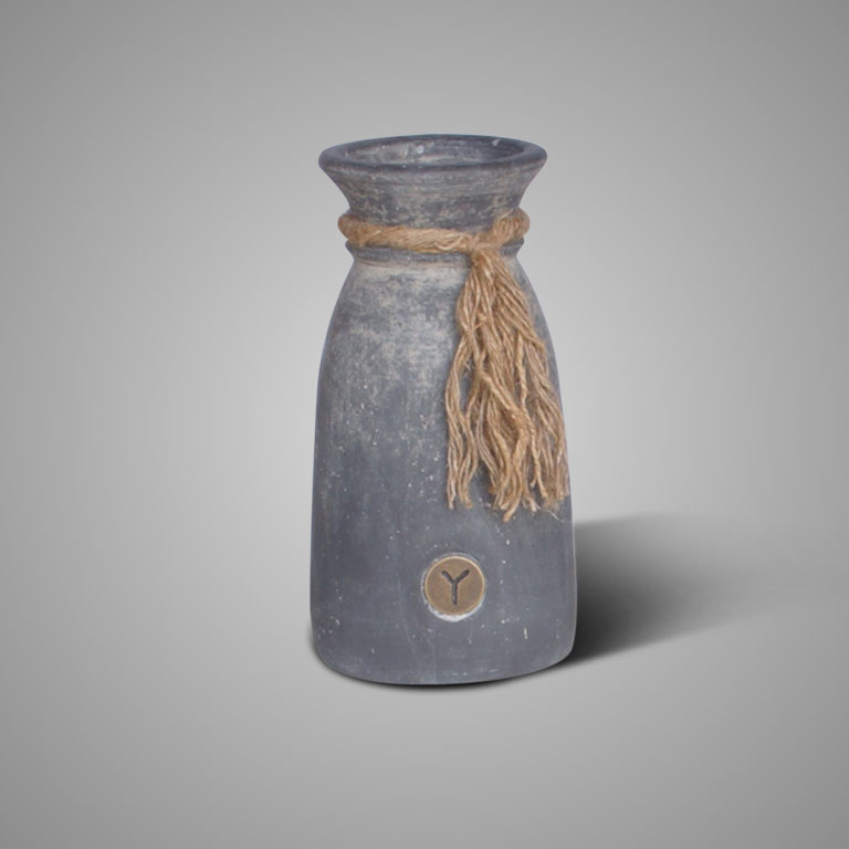 Jar with Rope Ancient Clay Ø13xH25 - Afbeelding 3