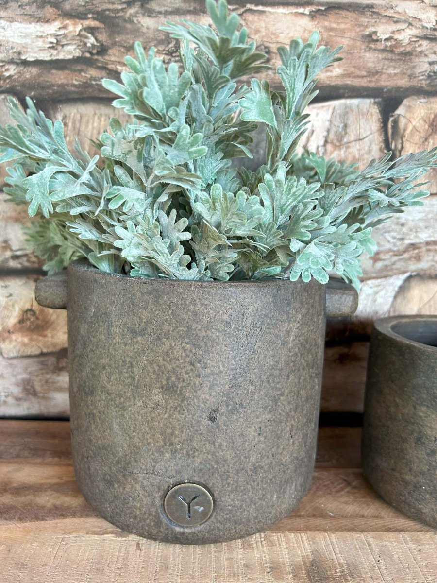Set of 2 planters Basic Majestic Brown Ø24-14xH19-13 - Afbeelding 3